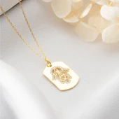 Vaoov 925 Ayar Gümüş Taşlı Fatmanın El Kolye thumbnail 2