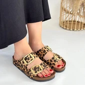 Tanta Leopar Süet Tokalı Terlik - 4