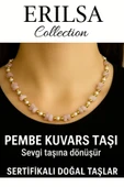 Sertifikalı Kırık Taşlı Model Pembe Kuvars Taşı Kolye – Sevgi ve Şefkat Enerjisi thumbnail 1