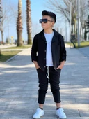MODAVALS KOL KATLAMALI KETEN GÖMLEK & BELİ LASTİKLİ KETEN PANTOLON & PAMUKLU TSHIRT & ZİNCİR AKSESUAR 4LÜ KETEN ERKEK ÇOCUK TAKIM - 8