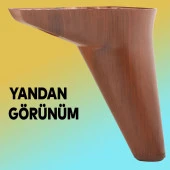 Aspen Lüx Mobilya Kanepe Sehpa Ünite Koltuk Ayağı Ahşap Desenli 12 cm Kahverengi Baza Ayak (4 ADET) - 6