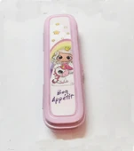 Pembe Multi Renkli Kapaklı Kalemlik Kutusu -çanta İçi Saklama - Diş Fırçası - Makyaj Fırçası Kutu - 1