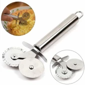 Çift Başlı Metal Pizza Kesici Ve Hamur Ruleti - 3