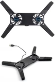 2 Fanlı Notebook Soğutucu Portatif Katlanabilir Laptop Soğutucu Fan Usbli Stand Bilgisayar Fanı - 2