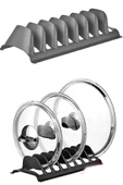2 Adet 8 Bölmeli Tencere Kapak Rafı - Simple Tabaklık - Kapak Organizeri - 1