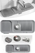 Elastik Mutfak Banyo Musluk Matı Düzenleyici Kaydırmaz Taban Organizer Lavabo Kenar Matı - 1
