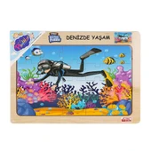 ONY-187-188-189-190 Ahşap Eğitici Puzzle Denizde Yaşam - 1