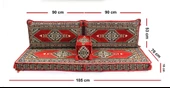 Shark Anatolia Oryantal Saraylı Şark Köşesi İkili Sedir Takımı Kırmızı - 4