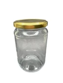 660ml şeffaf cam konserve kavanozu gold kapaklı , 30 adet, cam kavanoz, konserve kavanozu, reçel kavanozu, bal kavanozu, saklama kavanozu - 1