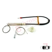 BMW 5 Serisi E39 04/1999-2004 4/5 Kapı Makyajlı Kasa 51358252430 İçin Arka Sağ Cam Kriko Tamir Seti thumbnail 3