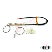 BMW 5 Serisi E39 04/1999-2004 4/5 Kapı Makyajlı Kasa 51358252430 İçin Arka Sağ Cam Kriko Tamir Seti thumbnail 2