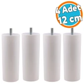 Mobilya Kanepe Sehpa TV Ünitesi Koltuk İnce Diş Orta Destek Ayağı 12 cm Beyaz Baza Ayak 4 Adet thumbnail 1