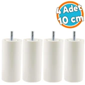 Mobilya Kanepe Sehpa TV Ünitesi Koltuk İnce Diş Orta Destek Ayağı 10 cm Beyaz Baza Ayak 4 Adet thumbnail 1