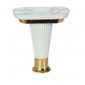 AKÇA 15CM ÇiZGİLİ BEYAZ ALTIN PLASTİK AYAK - 1
