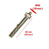 ( 8 Adet ) Saplamalı Gömlek Çelik Dübel M10x85 mm Raf Montaj Bağlantı Zemin Monte Betona Asma Aparat - 2