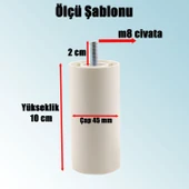 Mobilya Kanepe Sehpa TV Ünitesi Koltuk İnce Diş Orta Destek Ayağı 10 cm Beyaz Baza Ayak 4 Adet thumbnail 2