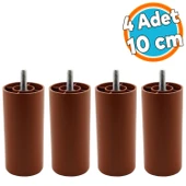 Mobilya Kanepe Sehpa TV Ünitesi Koltuk İnce Diş Orta Destek Ayağı 10 cm Kahve Baza Ayak 4 Adet thumbnail 1