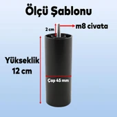 Mobilya Kanepe Sehpa TV Ünitesi Koltuk İnce Diş Orta Destek Ayağı 12 cm Siyah Baza Ayak 4 Adet thumbnail 2