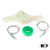 Peugeot 508 MK1 W23 8D 8E 2010-2018 4/5 Kapı 9223H6 İçin Elektrikli Arka Sol Cam Kriko Tamir Seti thumbnail 3