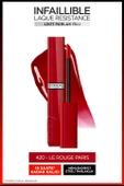 L'Oréal Paris Infaillible Laque Resistance Likit Parlak Ruj - 420 Rouge Paris - 1
