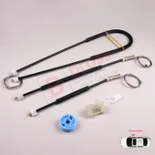 Peugeot 307 3B 2003-2009 Cabriolet Convertible 9222V9 İçin Elektrikli Ön Sağ Cam Kriko Tamir Seti thumbnail 2