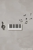 Galery Wood Müzik Ve Notalar Dekoratif Duvar Sticker, Sol Anahtarlı Müzik Notaları, Müzik Odası Dekorasyon(16Ad) - 5