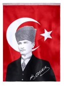 Atatürklü Bayrak 70X105 Atalı Türk Bayrağı - 1