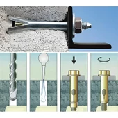 ( 8 Adet ) Saplamalı Gömlek Çelik Dübel M6x65 mm Raf Montaj Bağlantı Zemin Monte Betona Asma Aparat - 3