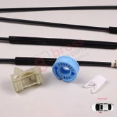 Peugeot 307 2003-2009 2-Kapı Cabrio Convertible 9221W0 İçin Elektrikli Ön Sol Cam Kriko Tamir Seti thumbnail 4