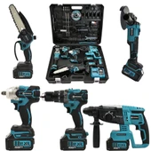 Prohummer PH252 Profesyonel Akülü Süper 5li Set Makina 88vf 5ah 125mm Avuç Taşlama, Sds Plus Kırıcı Delici Hilti, Somun Sıkma Sökme, Vidalama Matkap, Budama Testere - 1