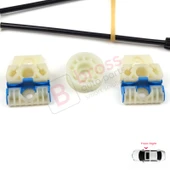 VW Golf MK5 A5 1K 1K1 2003-2009 3 Kapı HB Coupe 1K3837462 İçin Elektrikli Sağ Cam Kriko Tamir Seti thumbnail 3