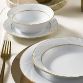 GÜRAL PORSELEN Soprano 26 Parça 6 Kişilik Yemek Takımı Altın Yaldız 23 thumbnail 3