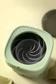Tilbe Home Katlanır Mini Çamaşır Makinesi Yeşil Taşınabilir Retro Silikon Çorap İç Çamaşırı Yıkayıcı 10 lt - 3