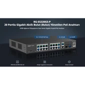 RUIJIE REYEE 16port RG-ES220GS-P GIGABIT 2-UPLINK 2-SFP 250W YÖNETİLEBİLİR POE SWITCH - 2
