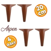 Mobilya Kanepe Puf Koltuk Ayağı Kahverengi Ahşap Desenli Tv Ünitesi Konsol Ayakları 20 Cm (4 ADET) - 1