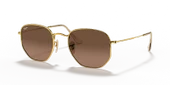 Ray-Ban Hexagonal 3548N 9124/43 Arista Gold-Brown Güneş Gözlüğü - 1
