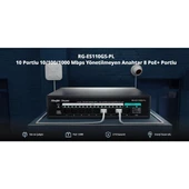 RUIJIE REYEE 8port RG-ES110GS-P-L GIGABIT 1-UPLINK 1-SFP 120W YÖNTİLEMEZ POE SWITCH - 2