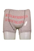 Büyük Resim Komik Baskılı Gri Boxer - 1