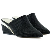 Erkan Saçmacı Silvia Siyah Taşlı Metal Topuk Detaylı Abiye Terlik - 3