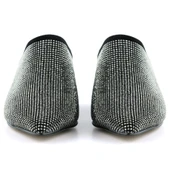 Erkan Saçmacı Silvia Platin Taşlı Metal Topuk Detaylı Abiye Terlik - 4