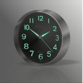 Fosforlu Gece Görünen Metalik Çerçeve Sessiz Kayar Duvar Saati - 1
