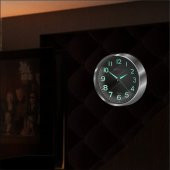 Fosforlu Gece Görünen Metalik Çerçeve Sessiz Kayar Duvar Saati - 2