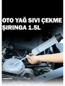 Dorf Dorf Oto Şırınga 1,5 Litre Yağ Yakıt Hidrolik Sıvı Çekme Basma 1500ML - 1