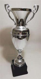 70CM EN BÜYÜK DEV EBAT KAİDELİ GÜMÜŞ NİKELAJ KAPLAMA KULPLU KUPA - 1