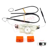 Audi A4 B6 8E2 8E5 B7 8EC 8ED Seat Exeo 3R2 3R5 4/5 Kapı 8E0837461 İçin Ön Sol Cam Kriko Tamir Seti thumbnail 1