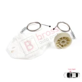 Renault Dacia Logan MK1 LS FS KS US 2004-2012 8200901102 İçin Elektrikli Ön Sağ Cam Kriko Tamir Seti thumbnail 4