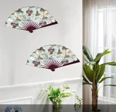 YELPAZE Yelpaze Büyük Boy Ahşap Gövde Kraft Kağıt Hediyelik Dekoratif İstanbul Yelpaze - 4