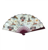 YELPAZE Yelpaze Büyük Boy Ahşap Gövde Kraft Kağıt Hediyelik Dekoratif İstanbul Yelpaze - 3