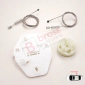 Renault Clio MK2 BB CB Thalia MK1 LB Symbol MK1 7700434304 İçin Sağ Arka Cam Kriko Seti thumbnail 2