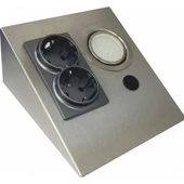 CATA CT-5109 2 WATT ÇİFT PRİZLİ SATEN KASA TEZGAH AYDINLATMA BEYAZ - 1
